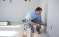 Tradesperson completing interior work
